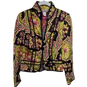 Vintage Tapestry Colorful, Boho Jacket 90’s Size 2